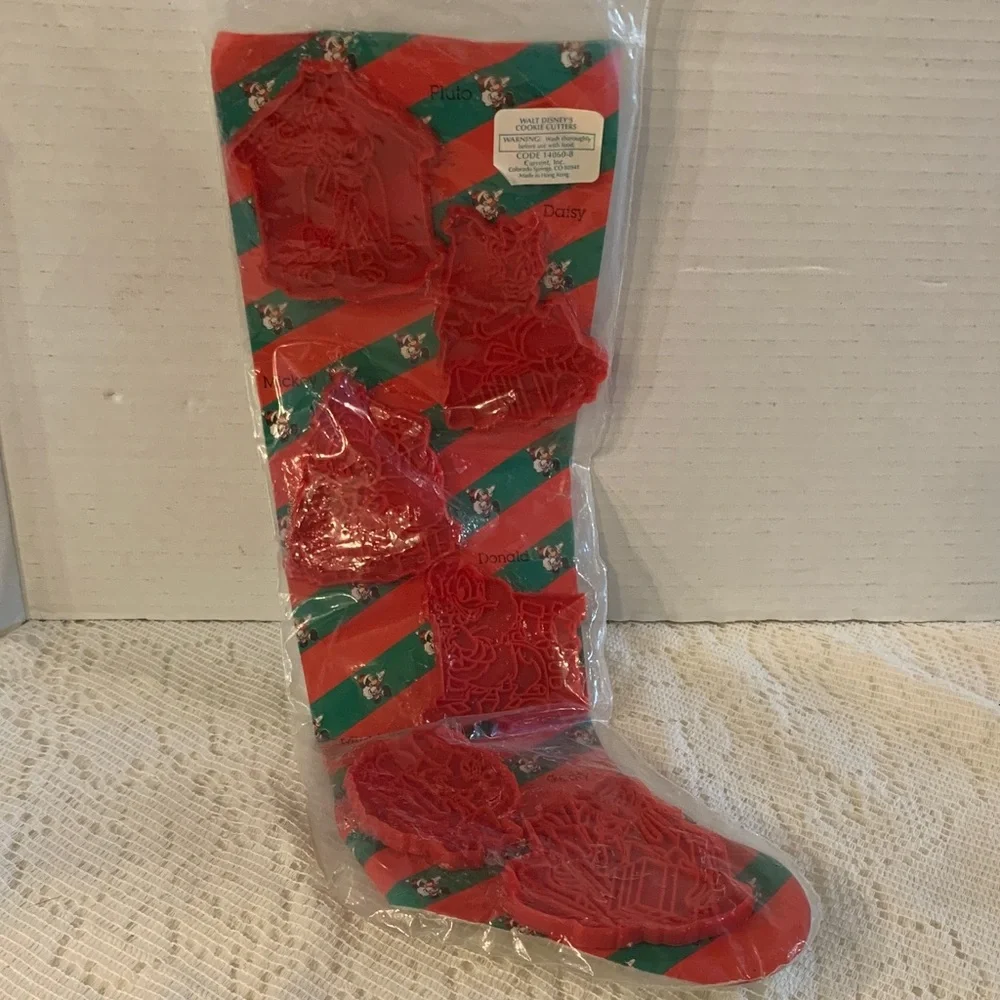Vintage Walt Disney Christmas Stocking Cookie Cutters Set of 6 X-Large